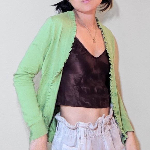 GREEN FAIRYCORE CARDIGAN! - Picture 1 of 3